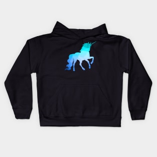 Abstract Unicorn Blue Kids Hoodie